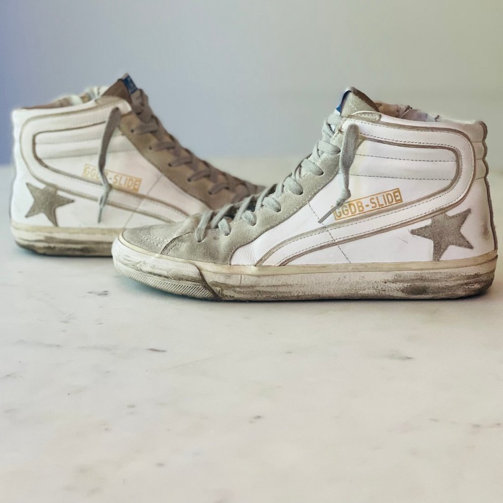 Golden Goose White Carry Over Slide High-Top Sneakers